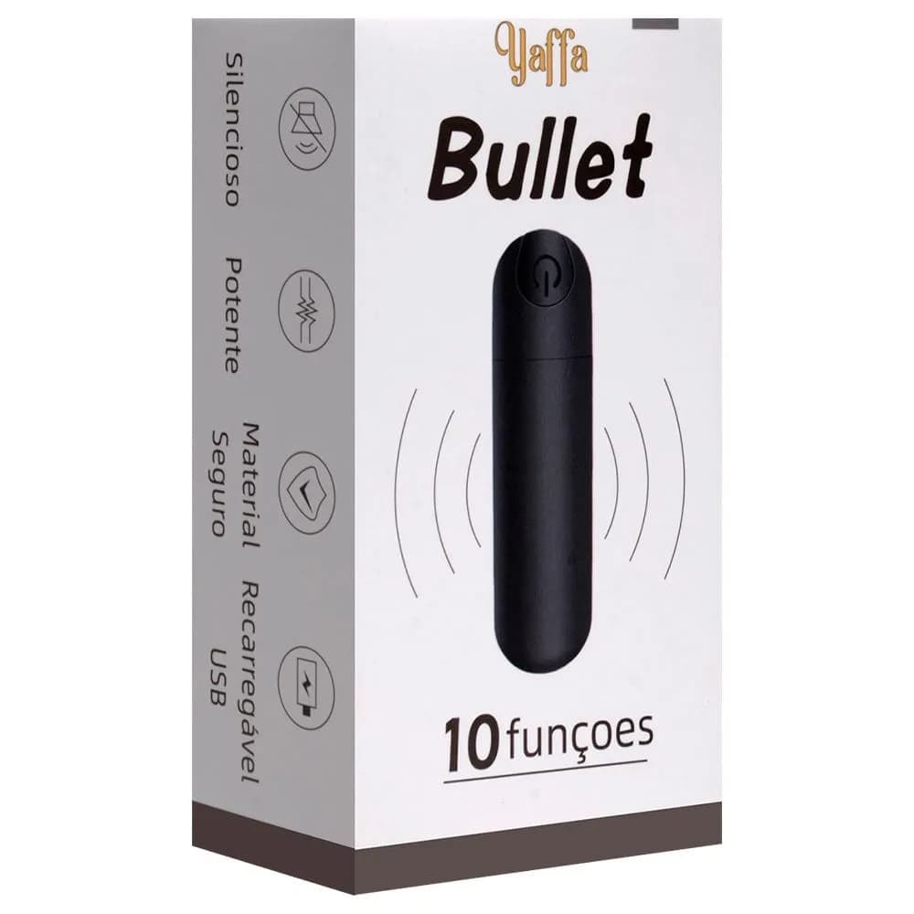 Estimulador Bullet Recarga Usb 10 Vibrações Yaffa