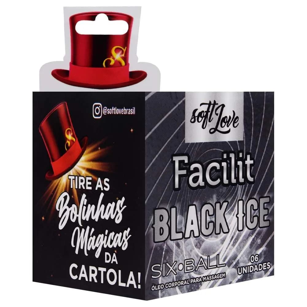 Six Ball Facilit Black Ice Bolinha 6 Unidades Soft Love