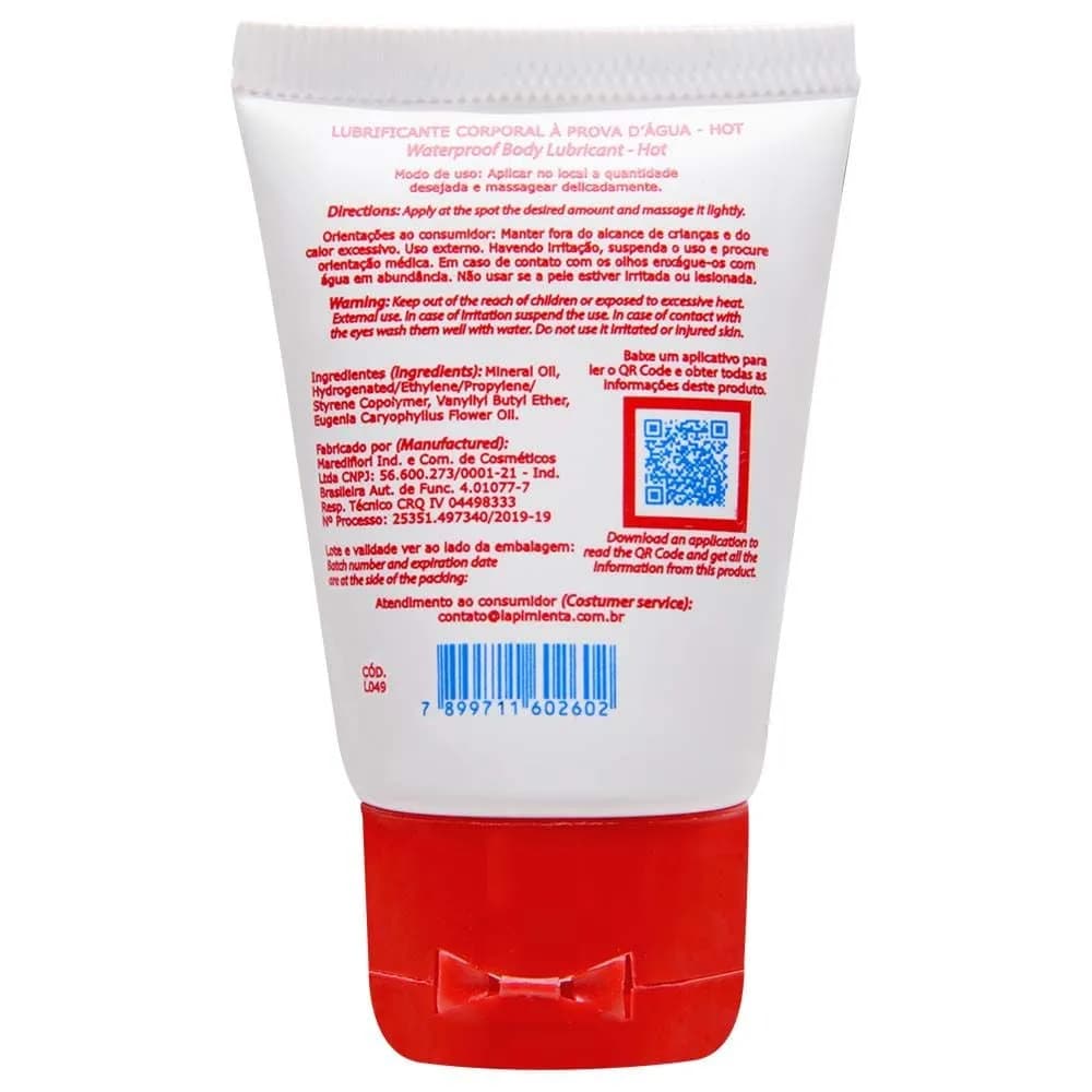 Lubrificante Sex Silicon Hot 30g La Pimienta