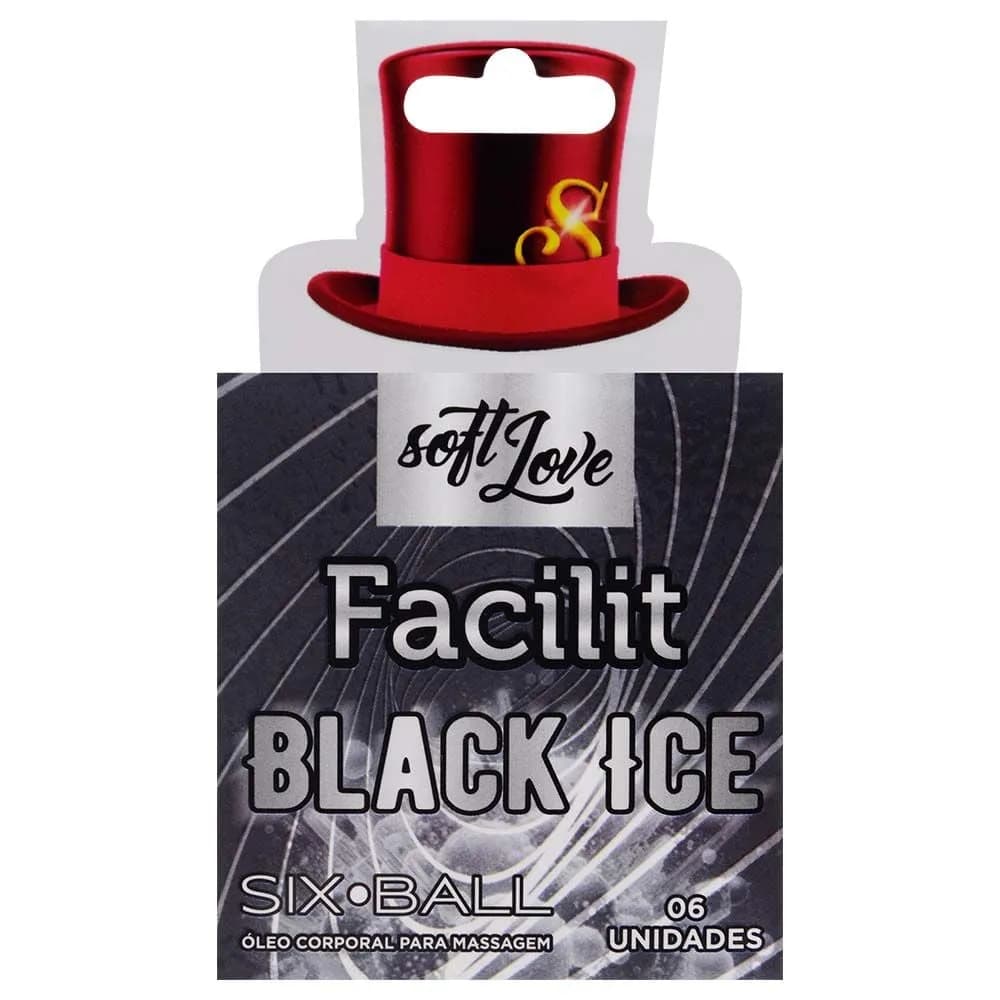 Six Ball Facilit Black Ice Bolinha 6 Unidades Soft Love