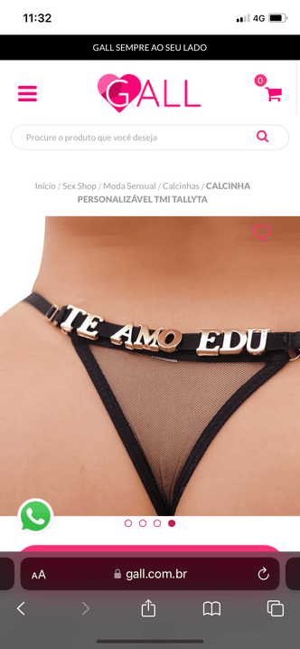 Calcinha Personalizavel